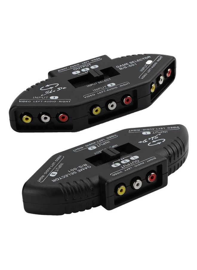3-Input 1-Output Audio Video AV Switcher Splitter for XBOX/DVD/PS2
