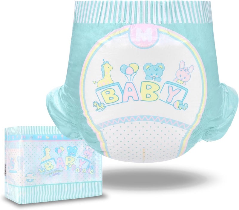 Littleforbig Adjustable Hook-and-Loop Fastener Closure Adult Printed Cloth Back Diaper 10 Pieces - Baby Parade (Medium 28"-38")