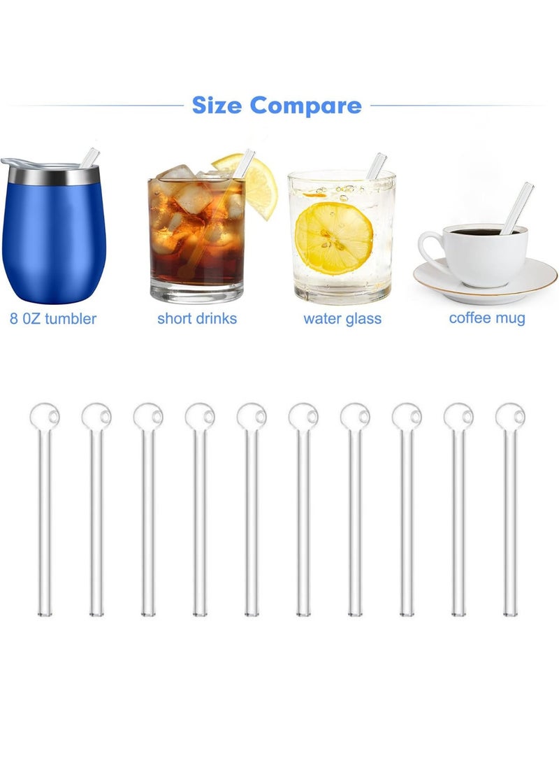 FASHION HOME شفاطات زجاجية للشرب قابلة لإعادة الاستخدام، متعددة الألوان، 3 مستقيمة و3 منحنية مع فرشتي تنظيف - Image 3