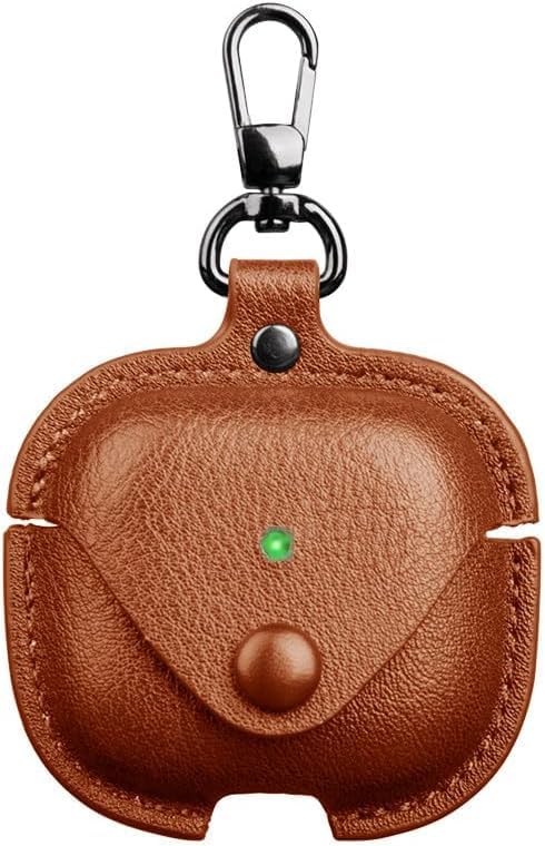 Meyaar Leather Cover Case Compatible with AirPods 4 and AirPods 4 with Active Noise Cancellation (ANC) (2024) Front LED Visible. (Tan) - Image 1