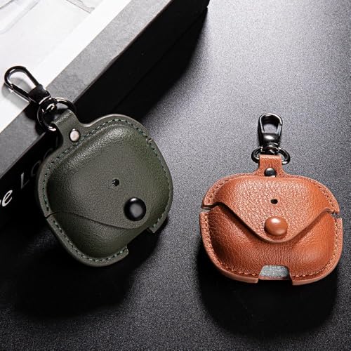 Meyaar Leather Cover Case Compatible with AirPods 4 and AirPods 4 with Active Noise Cancellation (ANC) (2024) Front LED Visible. (Tan) - Image 5