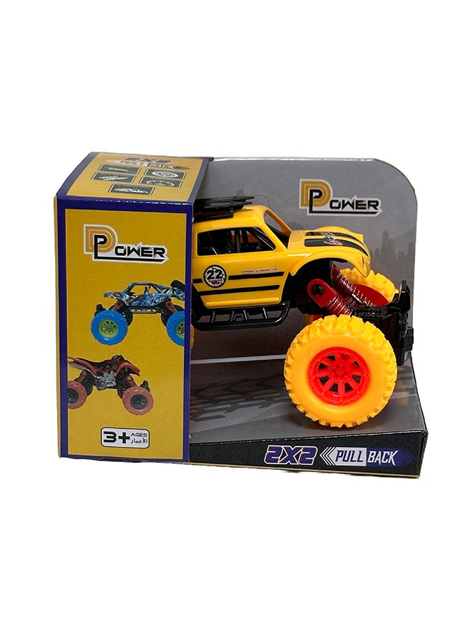 D-Power - Pullback Race Stunt Car, Yellow | No Batteries Needed, Fun for All Ages | 3+ - Image 1