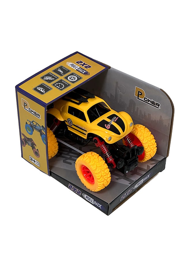 D-Power - Pullback Race Stunt Car, Yellow | No Batteries Needed, Fun for All Ages | 3+ - Image 2