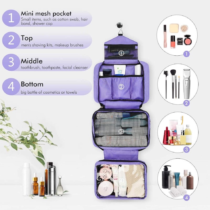 Carttiya Large Toiletry Bag for Men and Women, Travel Cosmetic Bag, Waterproof Travel Toiletry Bag - Image 4