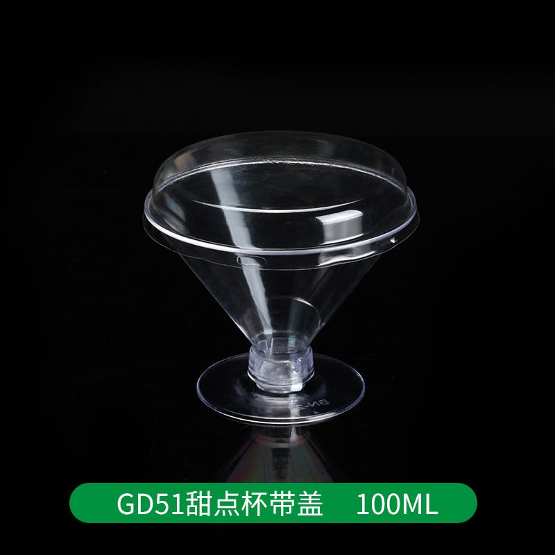 Golden Wuyuan Disposable Hard Plastic Sour Bottle Pudding Cup Mousse Cup Jelly Cup Milk Bottle With Lid - Image 1