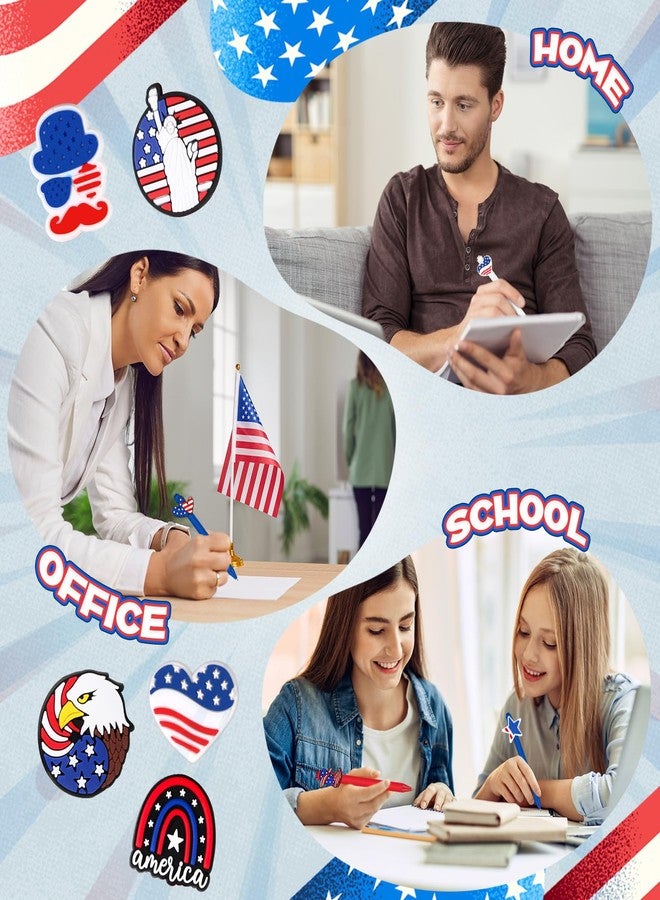 Engrowtic مجموعة أقلام إنجروتيك المكونة من 12 قطعة، إصدار خاص بيوم الاستقلال الأمريكي، بمناسبة الذكرى السنوية الـ 250 للولايات المتحدة الأمريكية، أقلام حبر جاف بتصميم العلم الأمريكي، هدايا تذكارية ليوم الاستقلال، مناسبة للمكاتب والفصول الدراسية والحفلات المدرسية. - Image 5
