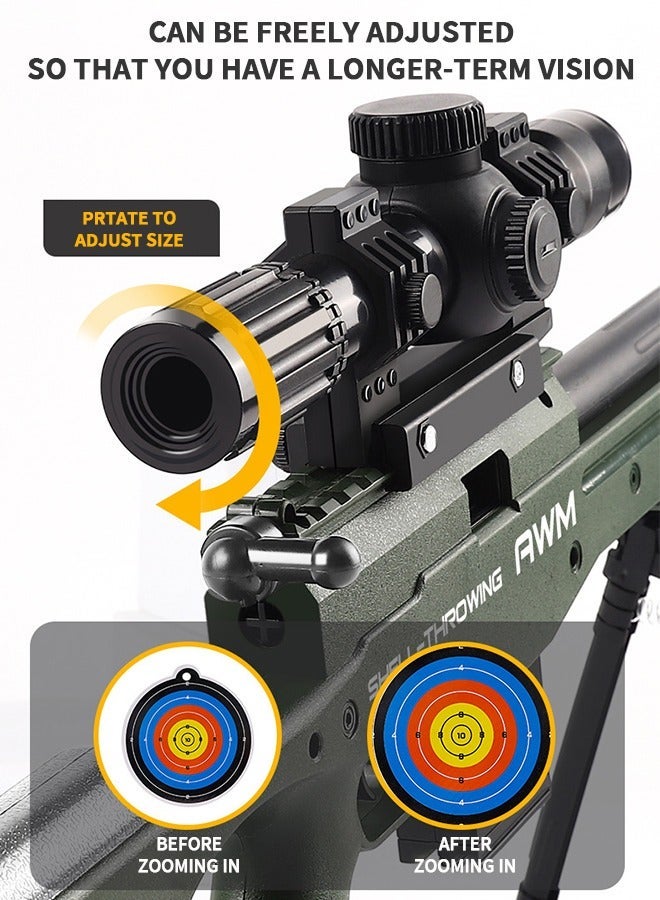 GROIC Toy Gun Soft Bullets Education Toy,Sniper Rifle Blaster Gun AWM,Double Mirror Effect Toy Sniper Guns,DIY Toy with Rich Accessories ,Shooting Games Toys for Kids - Image 4