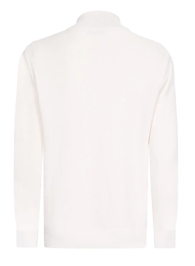 Felix Hardy Ecru Half Zipper Pullover for Men | Best Price UAE