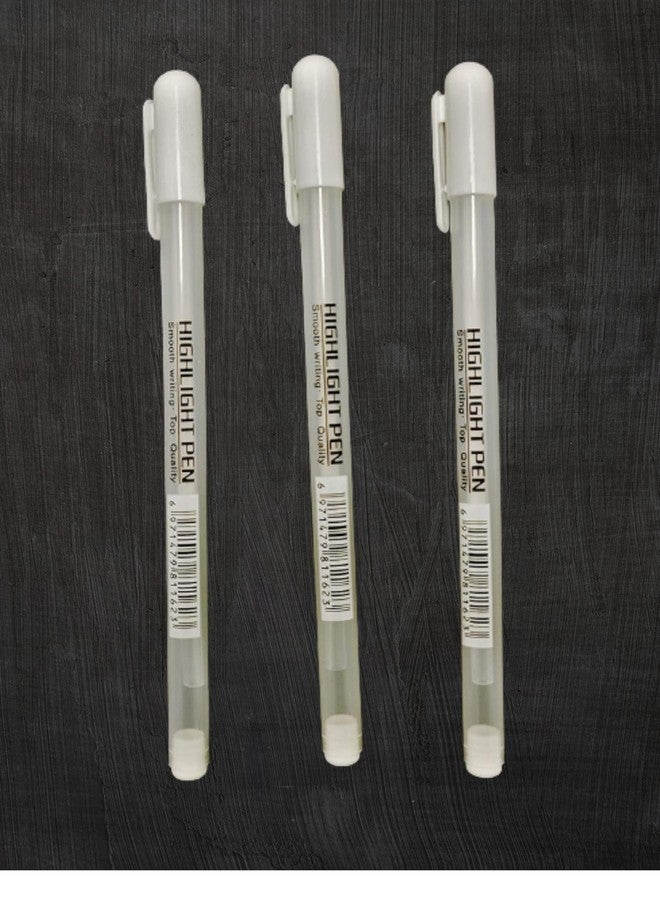 Definite قلم جل أبيض من Definite Art للرسم اليدوي للفنانين، ولإبراز التفاصيل في الرسم التخطيطي وفن الماندالا، والورق الأسود، والرسم العفوي (عبوة من 3 أقلام جل بيضاء قابلة للطي) - Image 1