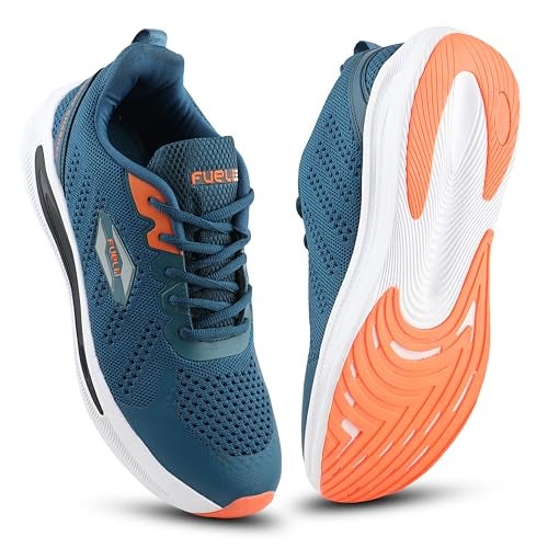 FUEL Freedom Running Sports Shoes in Breathable Mesh Upper & EVA+TPR Sole with Lightweight Lace-Up Sneakers for Gym, Walking, Training & Casual Wear for Men & Boy (Blue,9UK) - Image 1