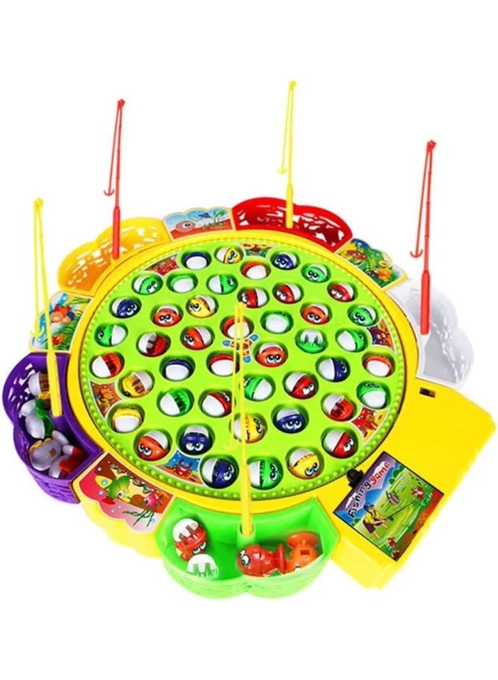 MAGIC VAULT 45 PCS Magnetic Fishing Game – Rotating Musical Fishing Toy Set with 4 Poles, 5 Players, Educational & Family Game for Kids & Toddlers | Gift for Boys & Girls - Image 4