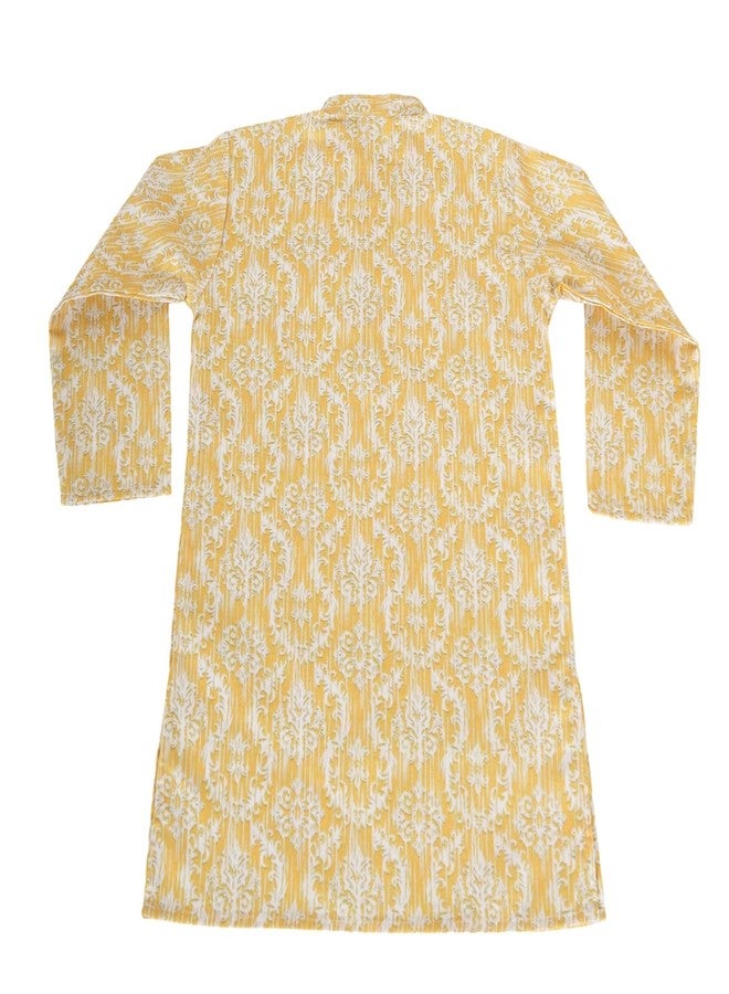 IKKAI® ملابس كاجوال للأطفال الأولاد - مجموعة كورتا وباجاما (خردل) - عبوة من 1 (خردل وأبيض، 5-6 سنوات) - Image 5