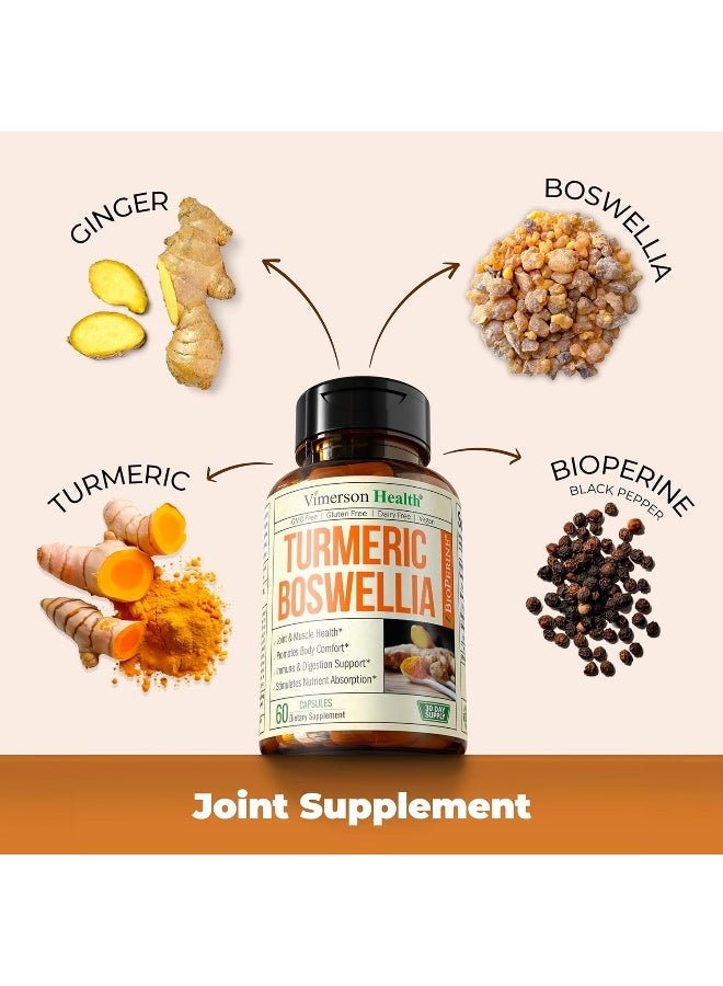 Vimerson Health Turmeric Curcumin With Bioperine, Boswellia And Ginger. Advanced Turmeric Combination. Promotes Healthy Cartilage Function. Vegan, Gluten-Free, Non-Gmo, Natural. 60 Vegetarian Capsules.  - Image 5