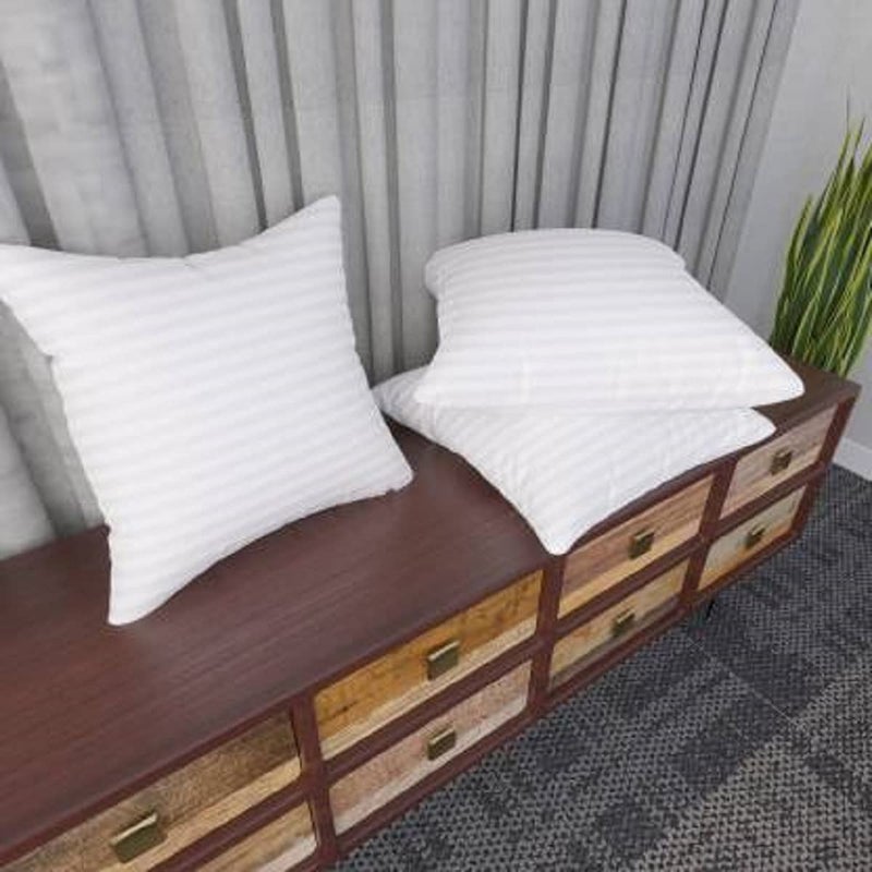 habitat Habitat Square Pillow 20x20 Inches, Set of 3, Bailey Microfiber Hotel Quality Premium Fibre Soft Cushion Filler, White  - Image 2