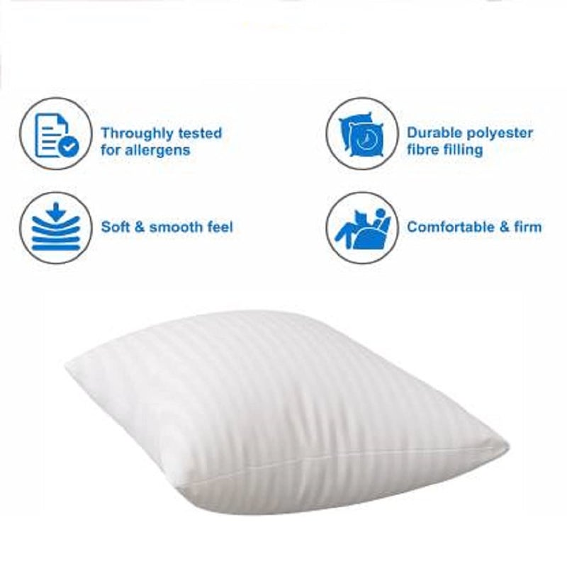 habitat Habitat Square Pillow 20x20 Inches, Set of 3, Bailey Microfiber Hotel Quality Premium Fibre Soft Cushion Filler, White  - Image 4
