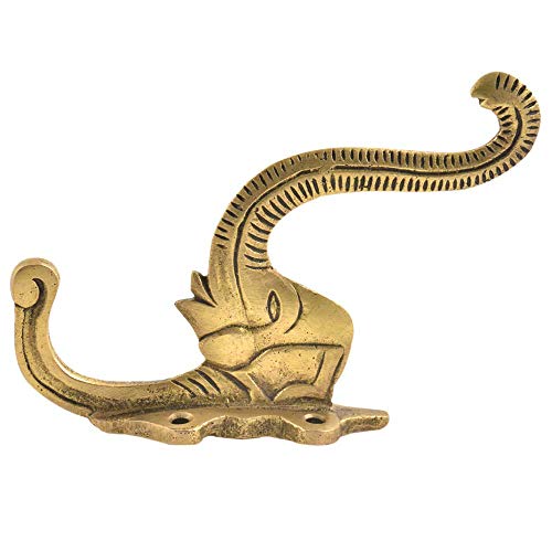 Indian-Shelf IndianShelf Brass Heavy Duty Decorative Vintage Key Holder, Key Wall Hooks for Hanging Coats, Jackets, Leash, Hat, Towel, Backpack, Purse, Handbag for Nursery Decor(Gold) - Image 2