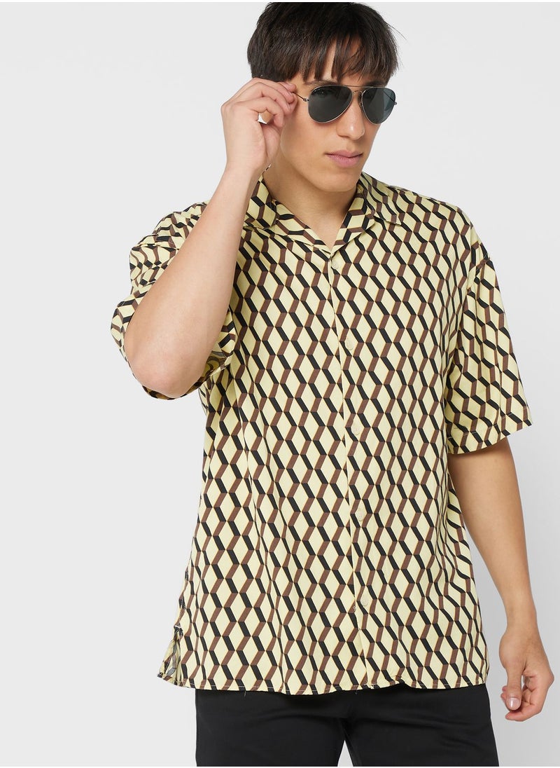 JACK & JONES - Tencel Aop Print Regular Fit Shirt - Image 1