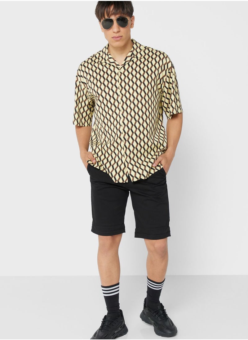 JACK & JONES - Tencel Aop Print Regular Fit Shirt - Image 1