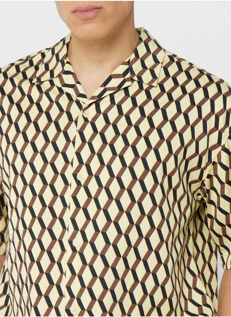 JACK & JONES - Tencel Aop Print Regular Fit Shirt - Image 1