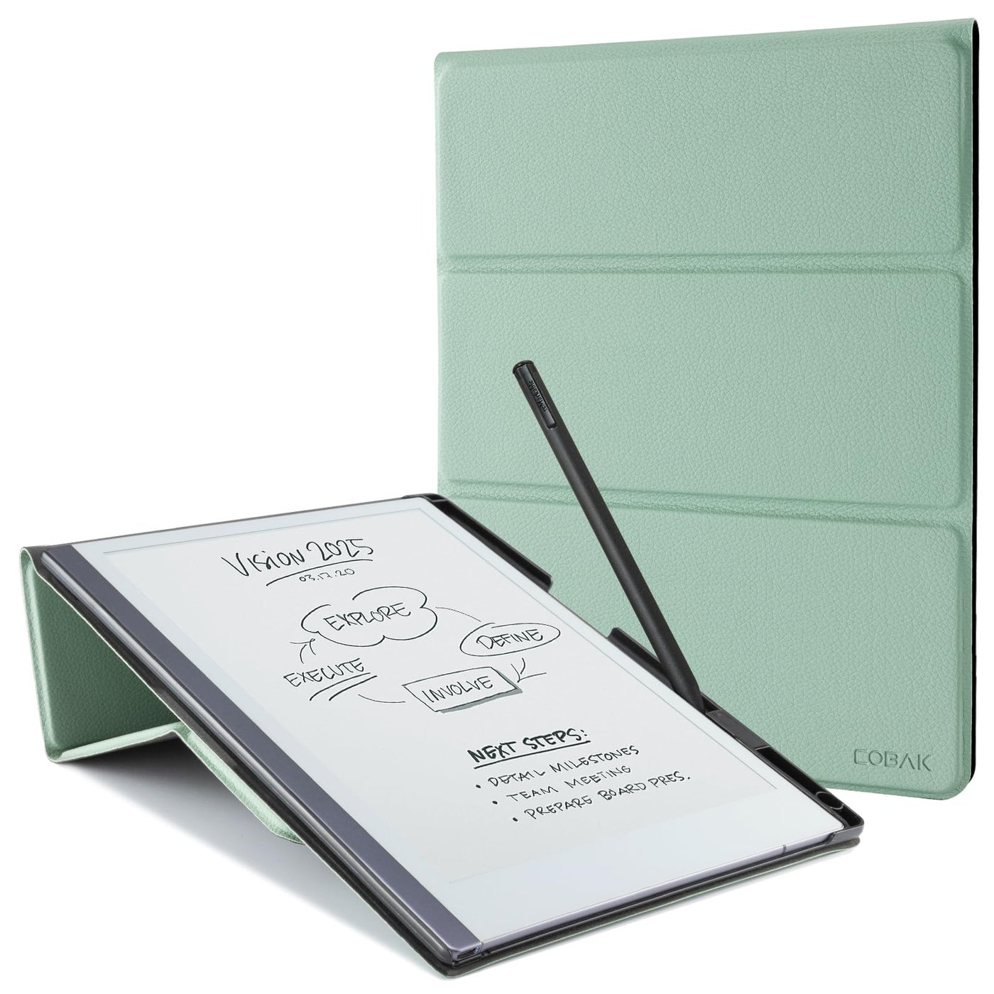 CoBak Case for Remarkable 2 -with Pen Holder and Multi-Angle Foldable Stand Feature -Perfect Choice of Remarkable 2 Case with Pen Holder for the Remarkable 2 Paper Tablet (2020 Released) ***Sage Green