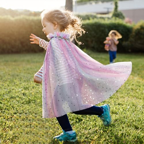 Meland Princess Dress up Clothes for Girl, 11Pcs Princess Cape with Kid Crown Toys,Dresses for Girl 3,4,5,6,7,8 Birthday Gift - Image 3