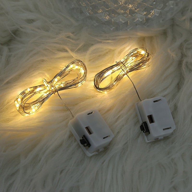 LED White Box String Lights with Copper Wire, 3 Flash Modes - Colorful Flower Bouquet Decoration for Cakes & Gift Boxes
