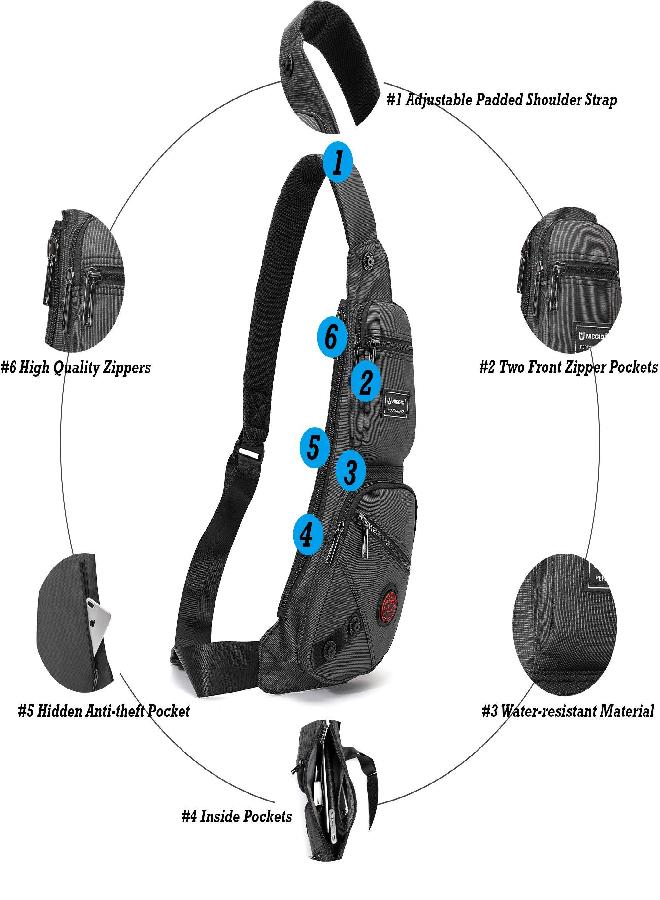 NicGid Nicgid Sling Bag Chest Shoulder Backpack Crossbody Bags for Men Women - Image 4