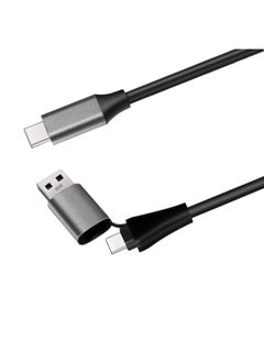 Generic Two-in-one Data Line PD100W Fast Charging Line TYPEC Mobile Phone Tablet Mobile Hard Disk Universal Data Line-Color:Black 10GB  - Image 3