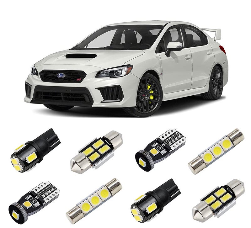 مجموعة أضواء LED داخلية بيضاء من BRISHINE لسيارات سوبارو WRX WRX STI وإمبريزا 2004-2022