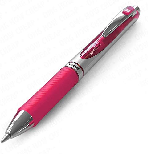 Pentel EnerGel RTX Retractable Liquid Gel Pen 07mm Metal Tip Medium Line Pink Ink 3 Pack - Image 3