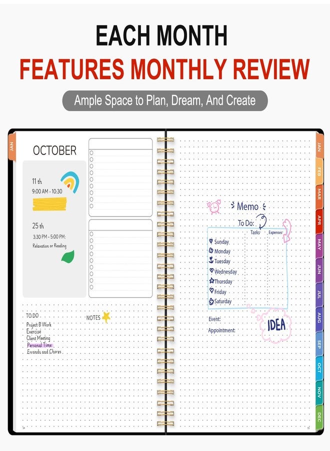GNL Monthly Planner 2026-2027, 2 Year(27 Months) Calendar Planner, Oct. 2025 - Dec 2027, 7" x 10" Monthly Spreads & Yearly Planner, Perfect for School Office Home Planning, Black - Image 3