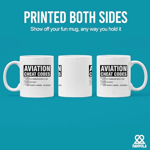 Panvola Aviation Cheat Codes Pilot Airplane Aerospace Student Coffee Ceramic Mug (11 oz) - Image 3