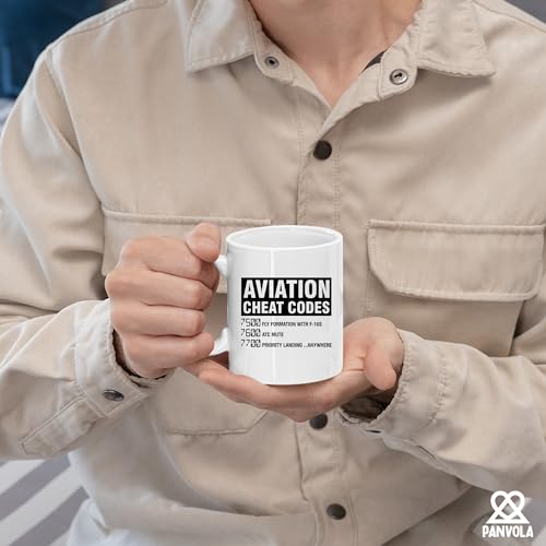 Panvola Aviation Cheat Codes Pilot Airplane Aerospace Student Coffee Ceramic Mug (11 oz) - Image 4