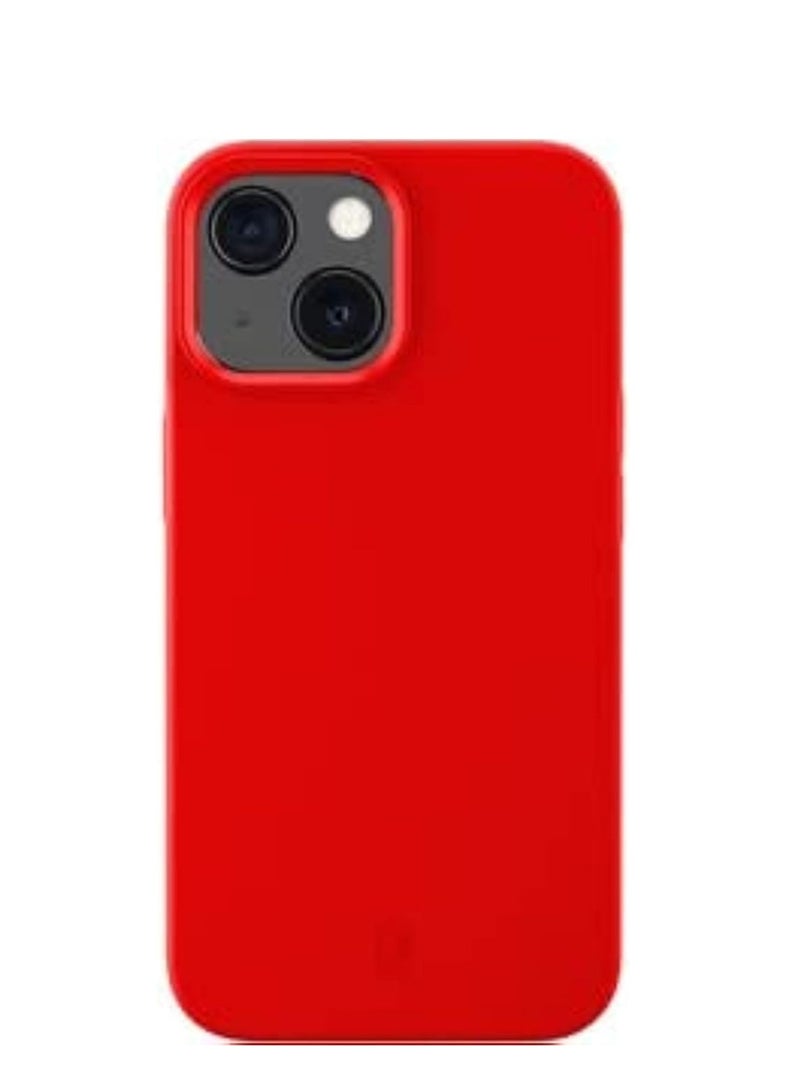 سيلولار لاين غطاء حماية من السيليكون بتصميم ناعم الملمس لجوال ايفون 13 من سيلولارلاين، مزود بتقنية مضادة للميكروبات والبكتيريا مدمجة - احمر - Image 1