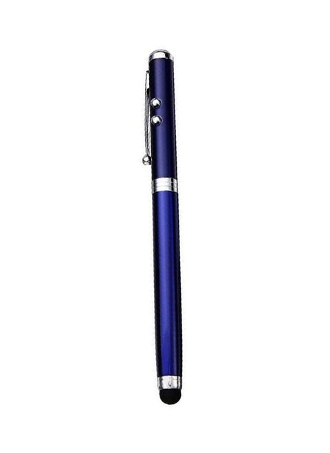4 In 1 Multifunction PenCapacitive Stylus Pen Plus Ball Red Laser Pointer White Led Flashlight Blue