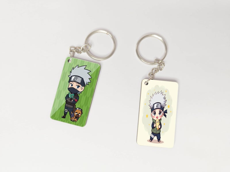 OUTFITQUE OUTFITQUE Premium (Pack of 2) Anime-161 Printed Long Keychain For Bike, Scooty, Car, MDF Keyholder - Image 1