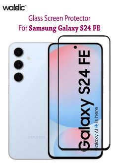 Waldic Samsung Galaxy S24 FE Screen Protector | Tempered Glass Compatible with Samsung Galaxy S24 FE | Screen Protector Full HD Quality Tempered Glass Anti-Scratch Edge to Edge Coverage with Easy Installation Kit - Black  - Image 1