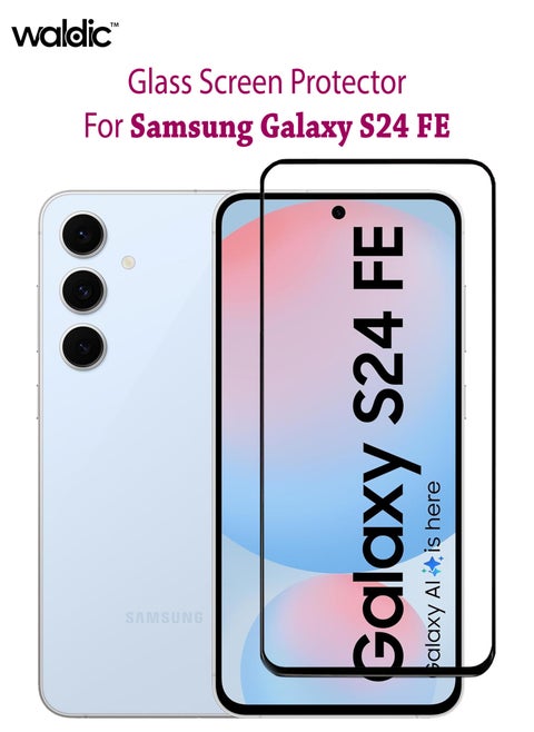 Samsung Galaxy S24 FE Screen Protector | Tempered Glass Compatible with Samsung Galaxy S24 FE | Screen Protector Full HD Quality Tempered Glass Anti-Scratch Edge to Edge Coverage with Easy Installation Kit - Black