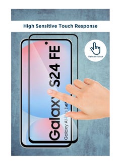Waldic Samsung Galaxy S24 FE Screen Protector | Tempered Glass Compatible with Samsung Galaxy S24 FE | Screen Protector Full HD Quality Tempered Glass Anti-Scratch Edge to Edge Coverage with Easy Installation Kit - Black  - Image 3
