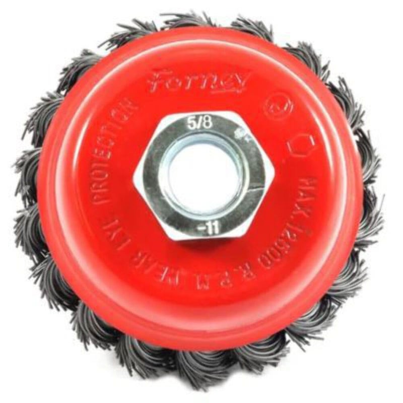Forney 72757 Wire Cup Brush, Knotted with 5/8-Inch-11 Threaded Arbor, 2-3/4-Inch-by-.020-Inch - Image 3