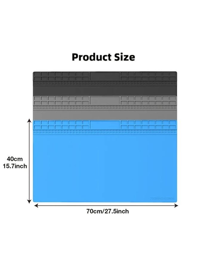 Large Blue Heat Resistant Silicone Work Mat For Phone Repair Soldering - Image 3