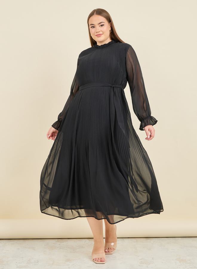 Styli Pleated Chiffon Dress - Image 1