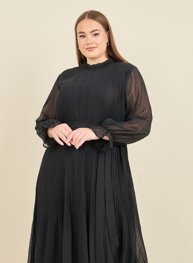 Styli Pleated Chiffon Dress - Image 2