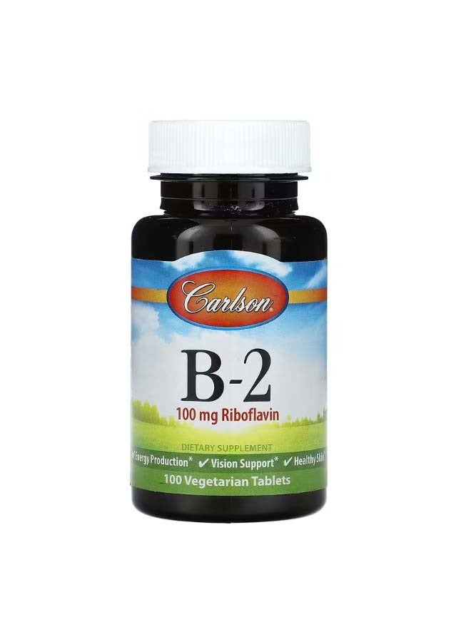 Carlson Vitamin B2 100 mg 100 Vegetarian Tablets - Image 1