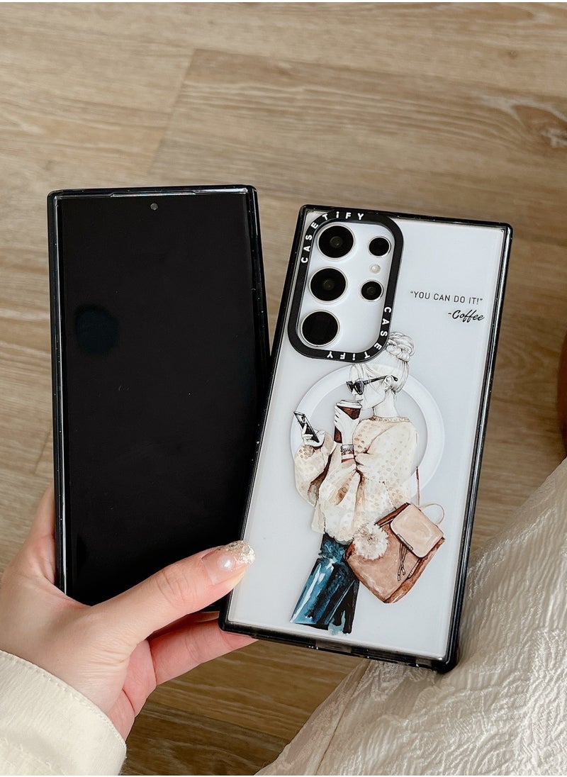 Casetify - For Samsung Galaxy S22 Ultra Magnetic Phone Case Urban Girls Pattern Cover - Image 1