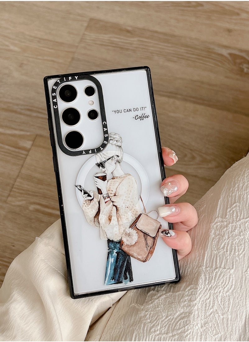 Casetify - For Samsung Galaxy S22 Ultra Magnetic Phone Case Urban Girls Pattern Cover - Image 1