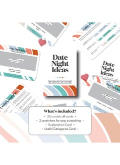 Generic Romantic Couples Gift Fun And  Adventurous Date Night Box Scratch Off Card Game With Exciting Date Ideas For Couple Girlfriend Boyfriend Newlywed Wife Or Husband 35 Cards Party Game  - Image 2