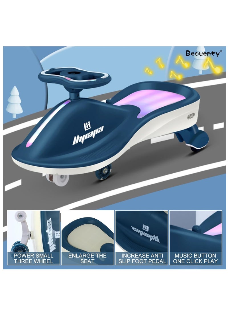 بيوينتي سيارة متأرجحة مجانية للأطفال، سيارة هزازة بإضاءة LED مع موسيقى للعب في الأماكن المغلقة والخارجية هدية للأطفال من سن 1 إلى 3 إلى 6 سنوات (وردي) - Image 4