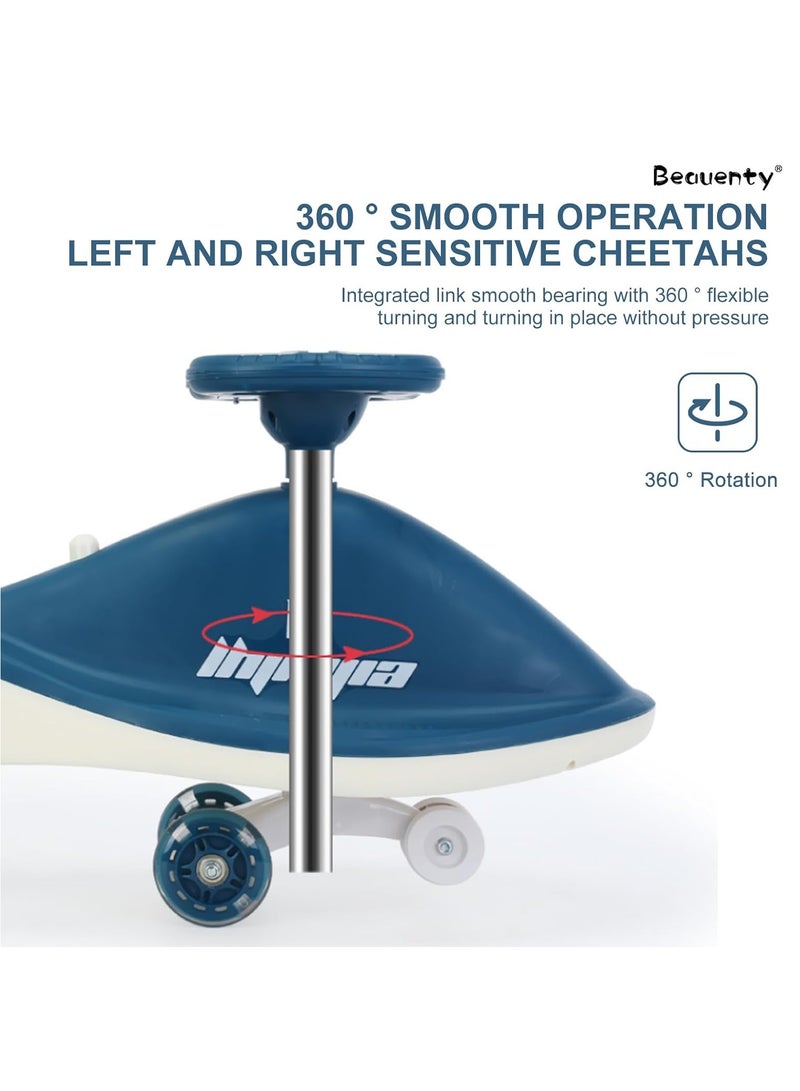 بيوينتي سيارة متأرجحة مجانية للأطفال، سيارة هزازة بإضاءة LED مع موسيقى للعب في الأماكن المغلقة والخارجية هدية للأطفال من سن 1 إلى 3 إلى 6 سنوات (وردي) - Image 5