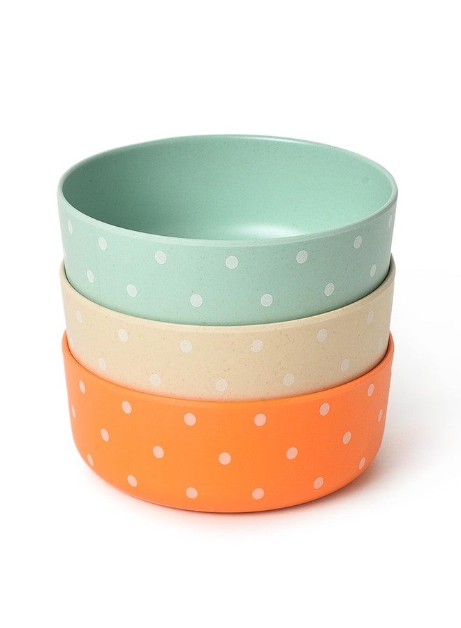 Mi Arcus Baby 100% Melamine Bowl Set, Polka Dot Print, Pack of 3 - Multicolor, Suitable for Baby Boys Girls Kids of Ages 6 Months+ - Image 1